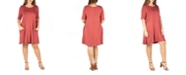 24seven Comfort Apparel Women's Plus Size Pocket T-shirt Dress
